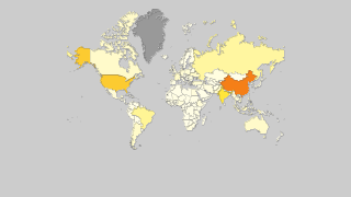 خريطة البلدان حسب الإنتاج الإجمالي للحبوب Thumbnail